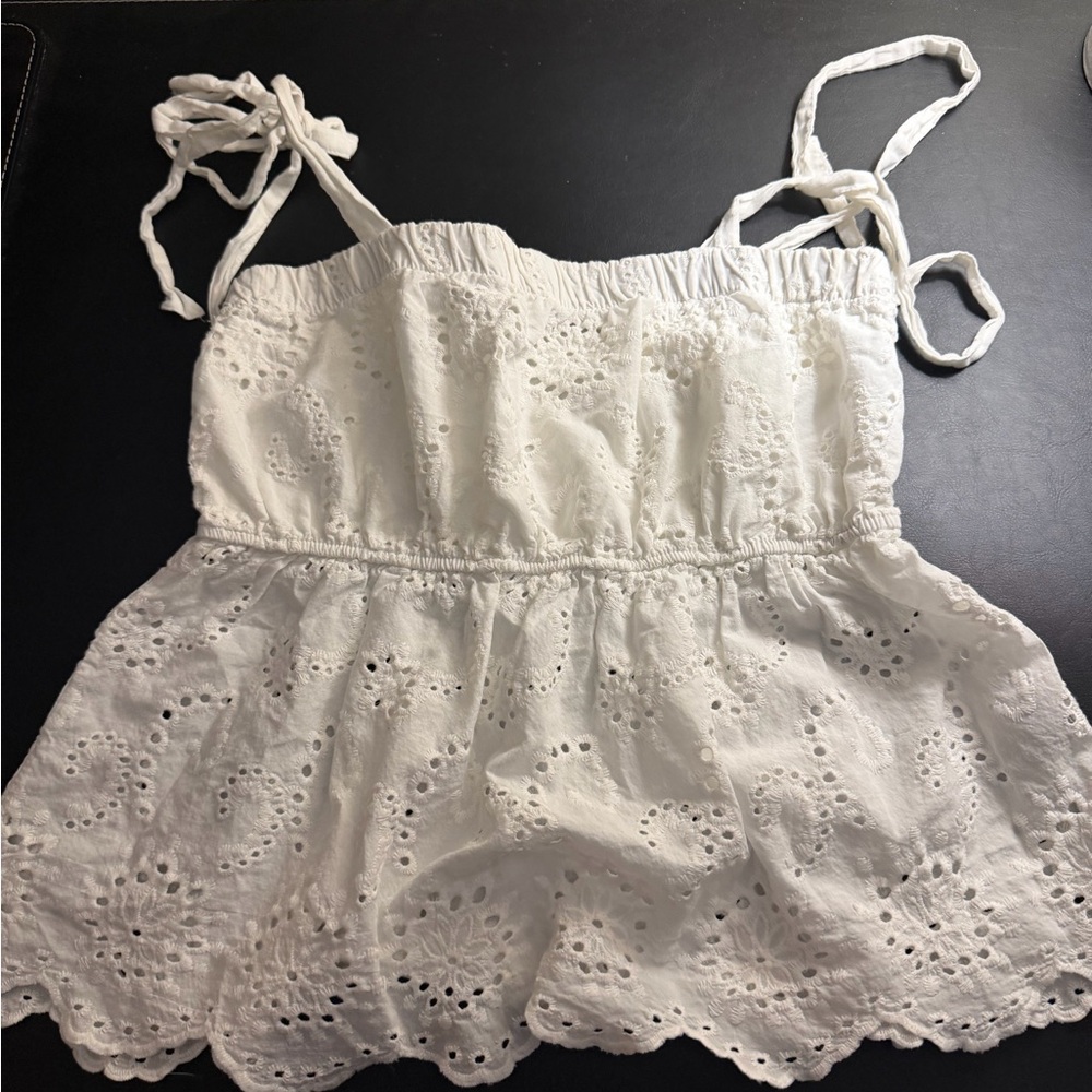 American Eagle Outfitters White Eyelet Top